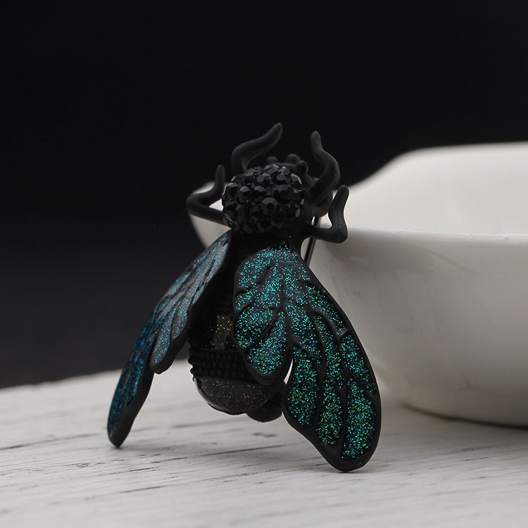 欧美复古董款时尚珐琅昆虫甲虫蜜蜂男女胸针吊坠 紫金蜜蜂