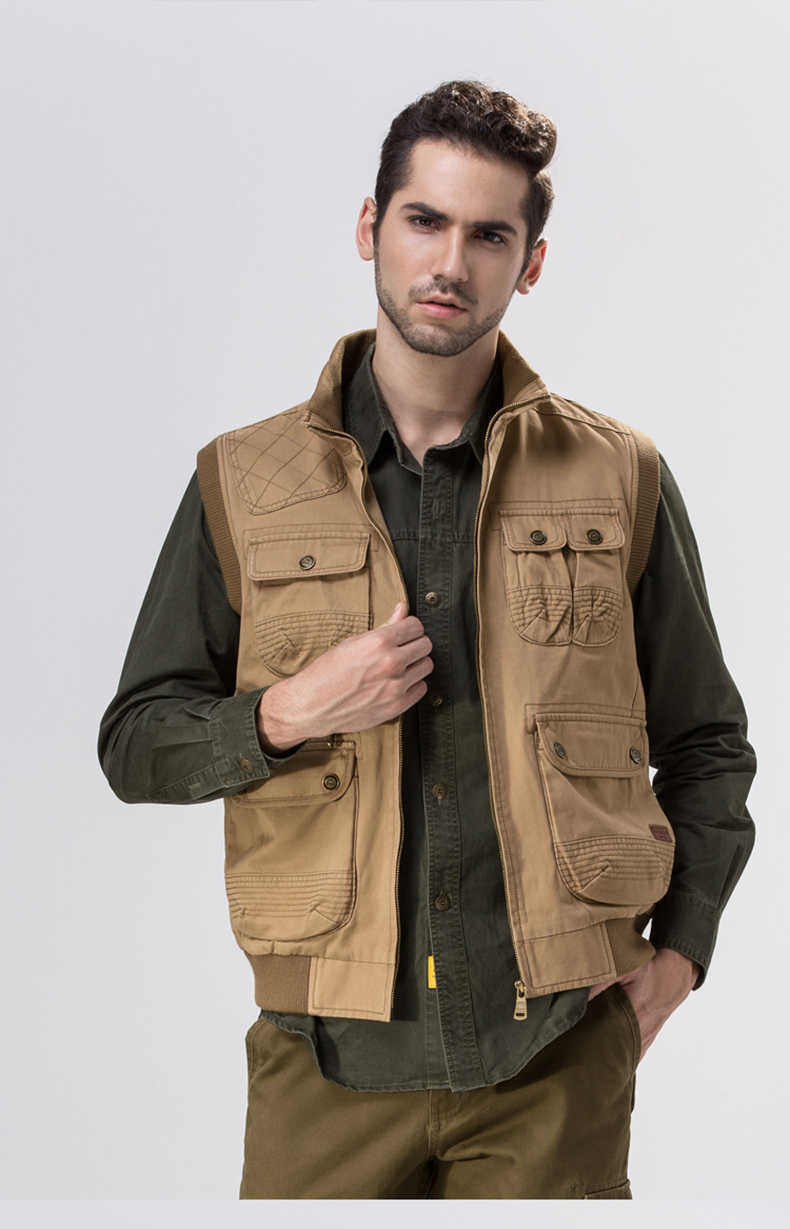 战地吉普 男士马甲男士户外休闲钓鱼马夹摄影导演马甲男水洗多口袋