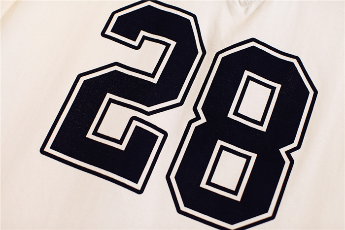 莎密2016春夏学院风休闲数字t恤打底半袖宽松条纹v领打底衫女 如图