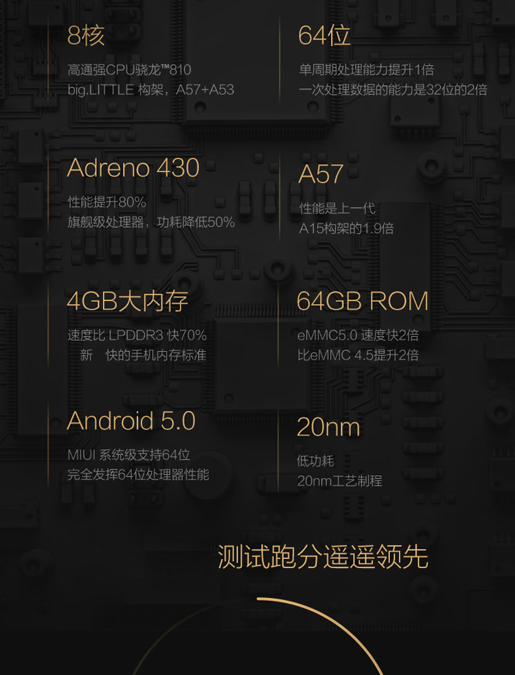 小米（MI）小米Note 顶配版 4G 手机  64G顶配 香槟金 移动4G (支持移动联通双4G)  标配