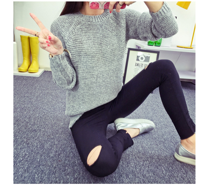 安陌ANMO 2015新款套头毛衣针织衫秋冬女装上衣冬季厚外套秋装学生6191 6250白色 均码