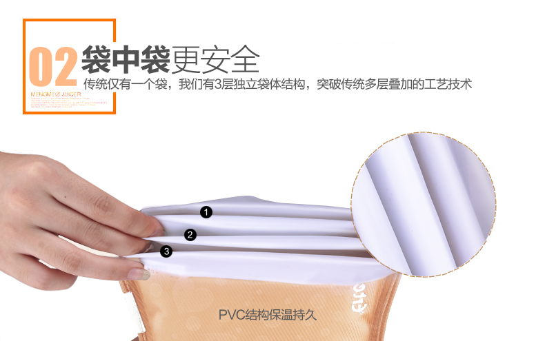 南极人热水袋暖手宝暖手袋电热宝暖宝 充电防爆已注水暖水袋 紫色-深咖布套