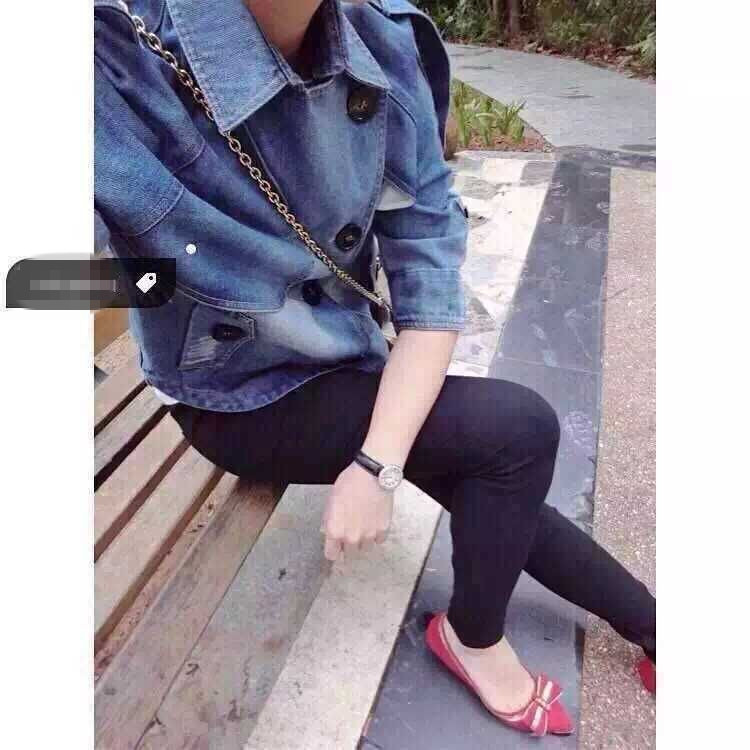 贝蕾曼2015秋冬新款经典减龄款自然洗水牛角扣超美牛仔短外套 图片色 2XL