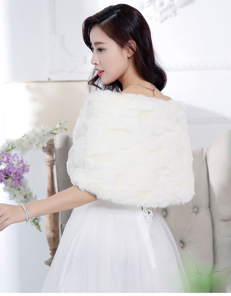 翠美2015秋冬婚庆用途婚新娘专用保暖纯白色披肩 女士皮草 图片色