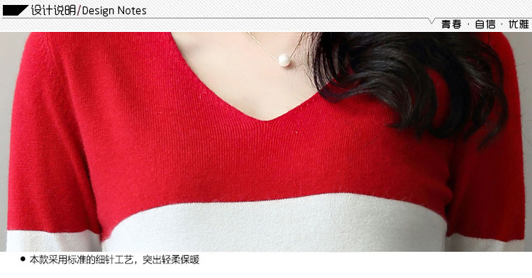 
                                        姿衍秋冬新款韩版条纹针织衫女套头中长款打底毛衣女冬修身包臀针织连衣裙 蓝白黑 L                