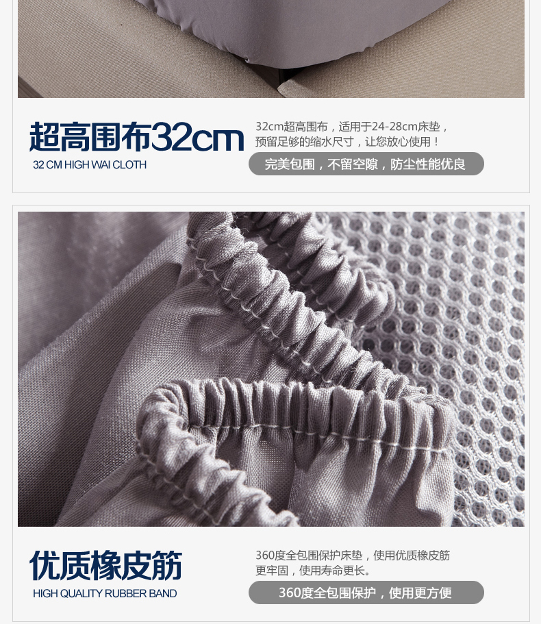 
                                        帝菲雅 全棉床笠床罩单件席梦思床垫保护罩床垫罩单件床套 防滑床单 纯棉单床罩保护套床盖 蓝大格 120x200cm                