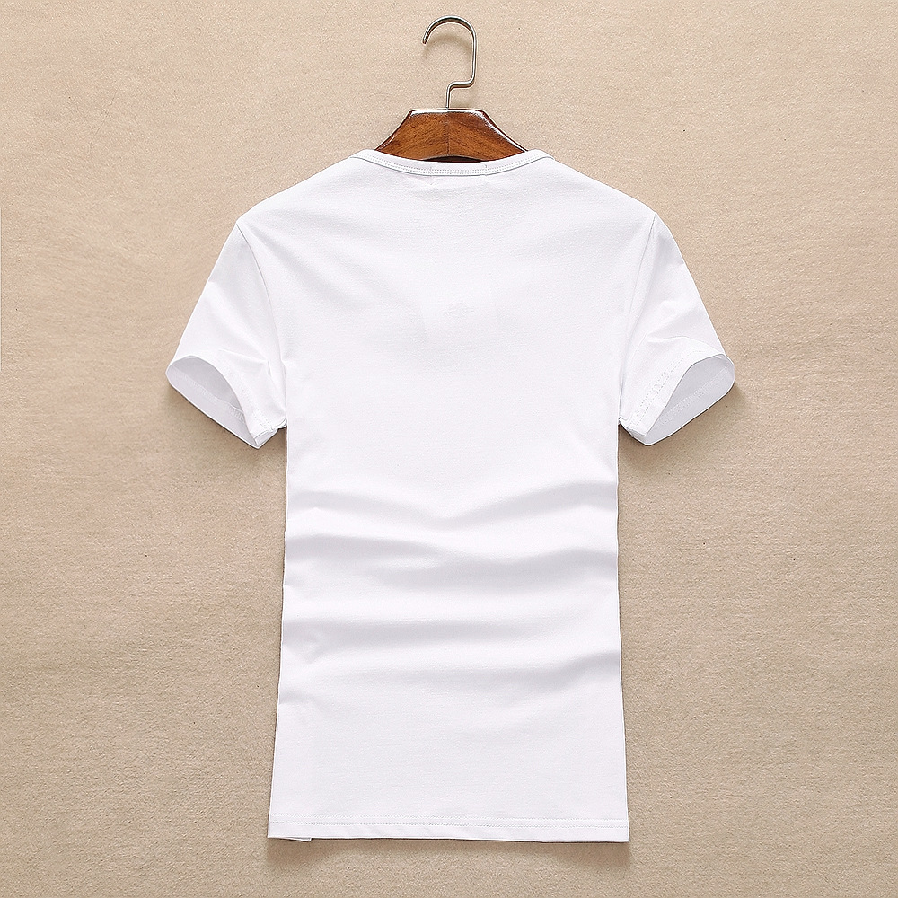 裸露美2016夏季新款男士t恤纯白简约圆领打底衫 白色 3xl