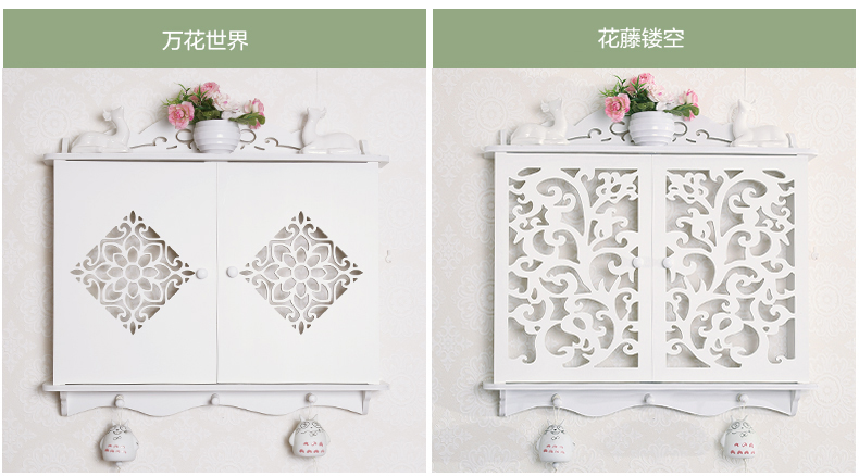 梦雅莉 白色百叶电表箱装饰画电表箱装饰遮挡箱配电箱装饰画电表箱装饰箱 真百叶大号(53*38) 10mm厚板