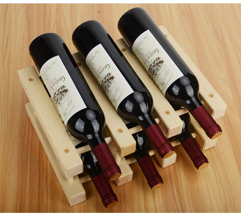 实木红酒架摆件 欧式创意diy葡萄酒瓶杯架家用客厅展示架子酒柜2 二层