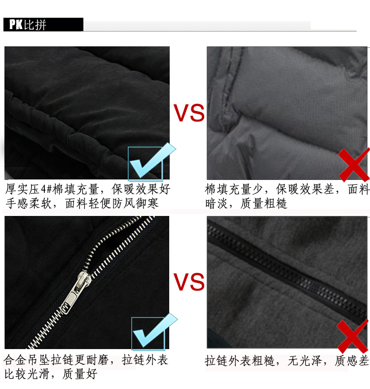 
                                        魔拓秋冬大码中长款连帽羽绒棉袄服马夹马甲背心外套 黑色 XL                