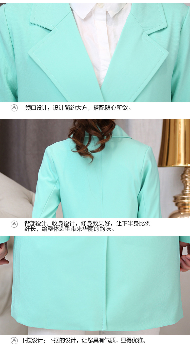 菲儿兰德2015秋新款纯色双排扣风衣外套女翻领纯色百搭西服风衣女8895-10 水粉色 M