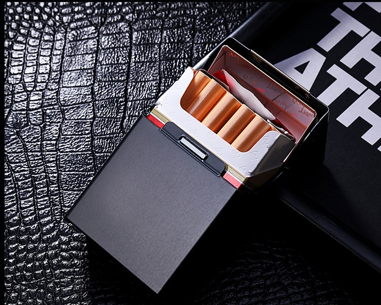 创意铝合金20支装烟盒创意磁铁粘合翻盖金属烟盒超薄男士礼品刻字定制