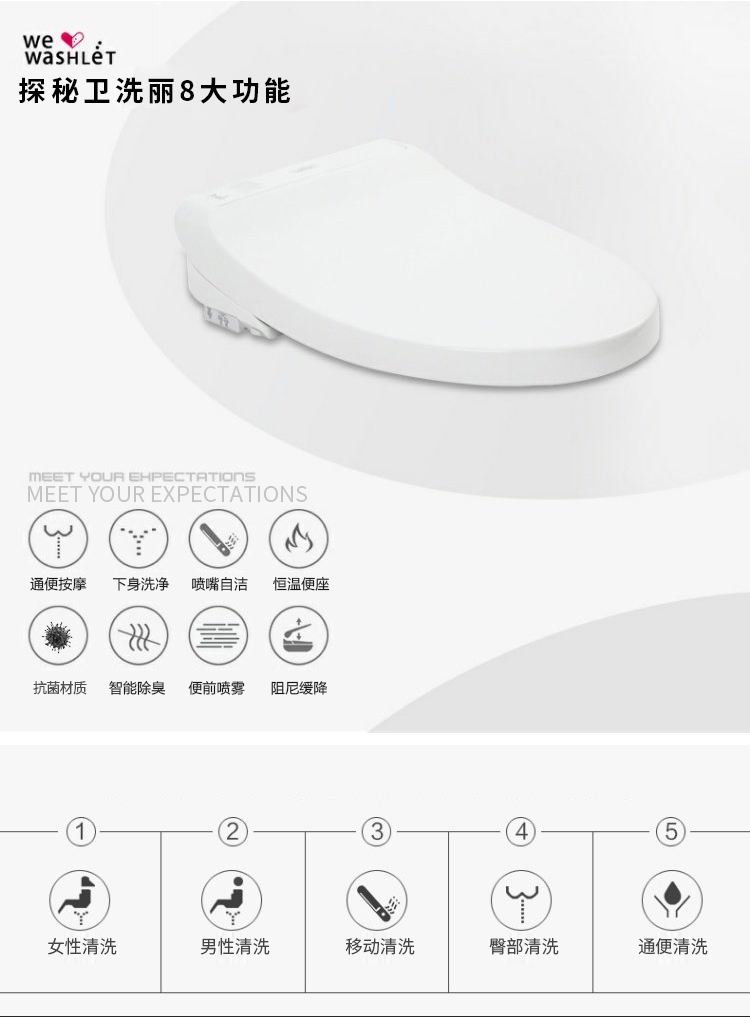 贴心高效,日本TOTO卫洗丽智能马桶盖京东0点大促2399元