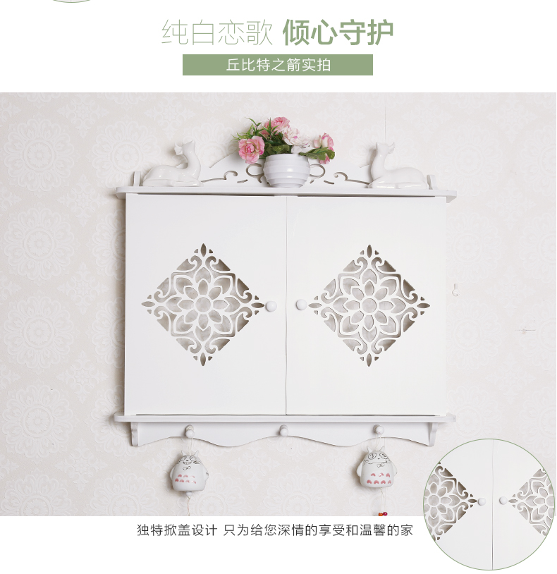 梦雅莉 白色百叶电表箱装饰画电表箱装饰遮挡箱配电箱装饰画电表箱装饰箱 真百叶大号(53*38) 10mm厚板