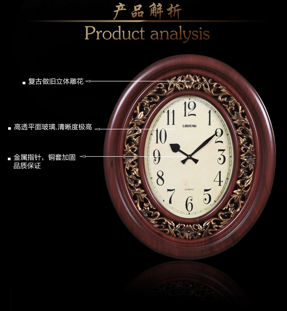 
                                        丽盛（LISHENG）超大号欧式壁钟表创意单面挂表客厅时钟表卧室时尚静音挂钟 白色                
