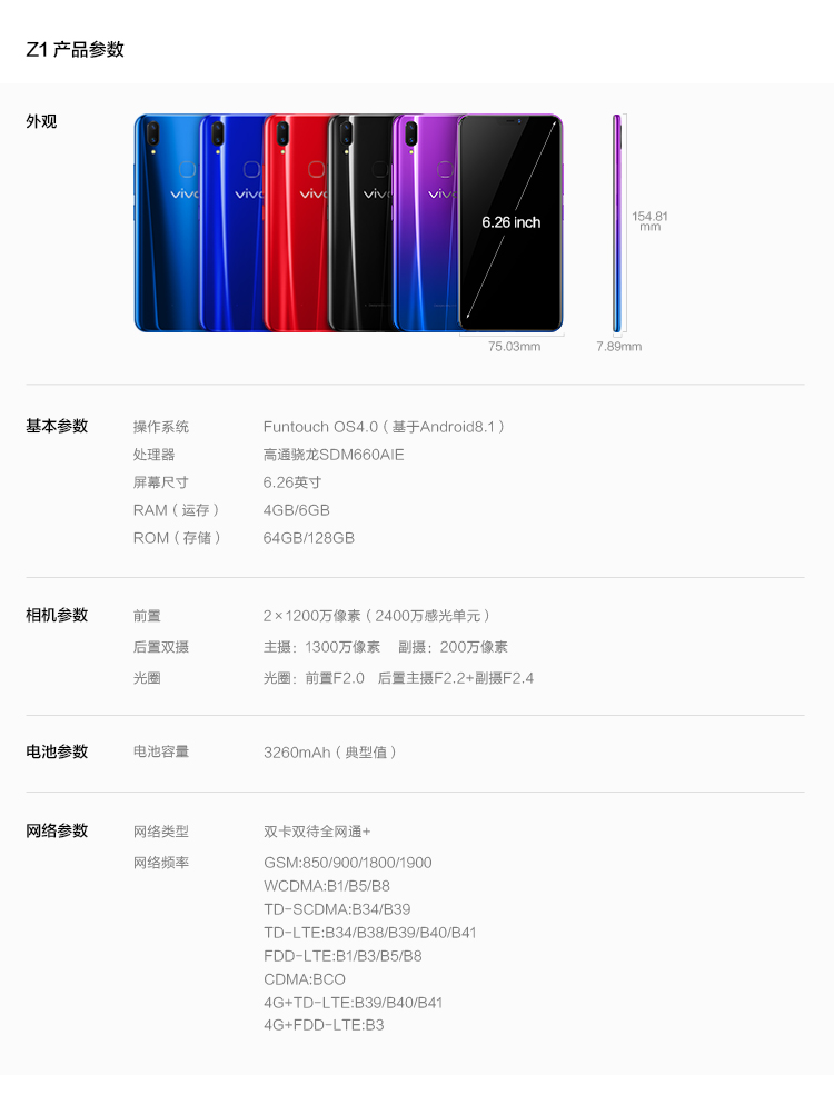 vivoz1i手机参数图片