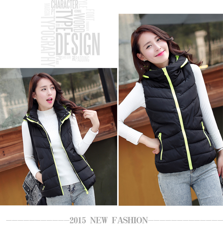 阿诗妮2015秋冬新款韩版修身时尚连帽马甲短款棉服女902 红色 XXXL