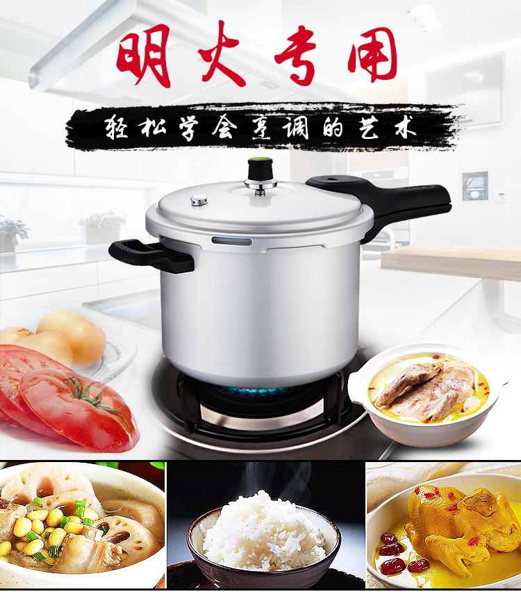 
                                                                                苏泊尔 好帮手高压锅铝合金压力锅 燃气煤气明火专用 20cm口径YL203H2                