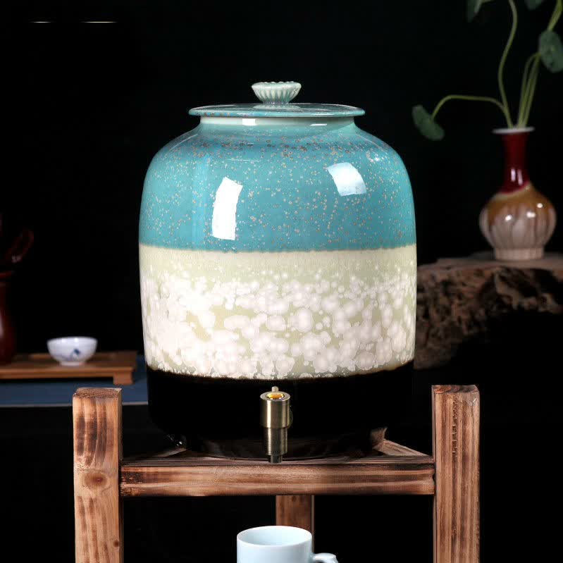 爵仕臻品酒坛水缸木架 茶水缸木架 茶盘木架 木架子 高53cm_ 2折现价
