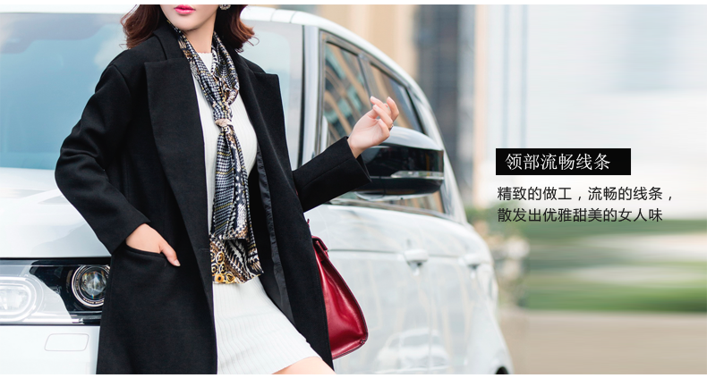 Toelaine 纯色小西装2015新款秋装韩版女士一粒扣长款气质时尚外套 桔红 M
