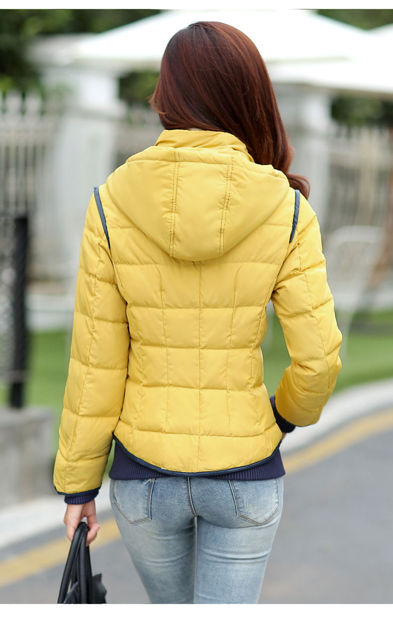 葳薇2015秋冬新款短外套女修身显瘦加厚羽绒棉服女6501        红色       S好质量