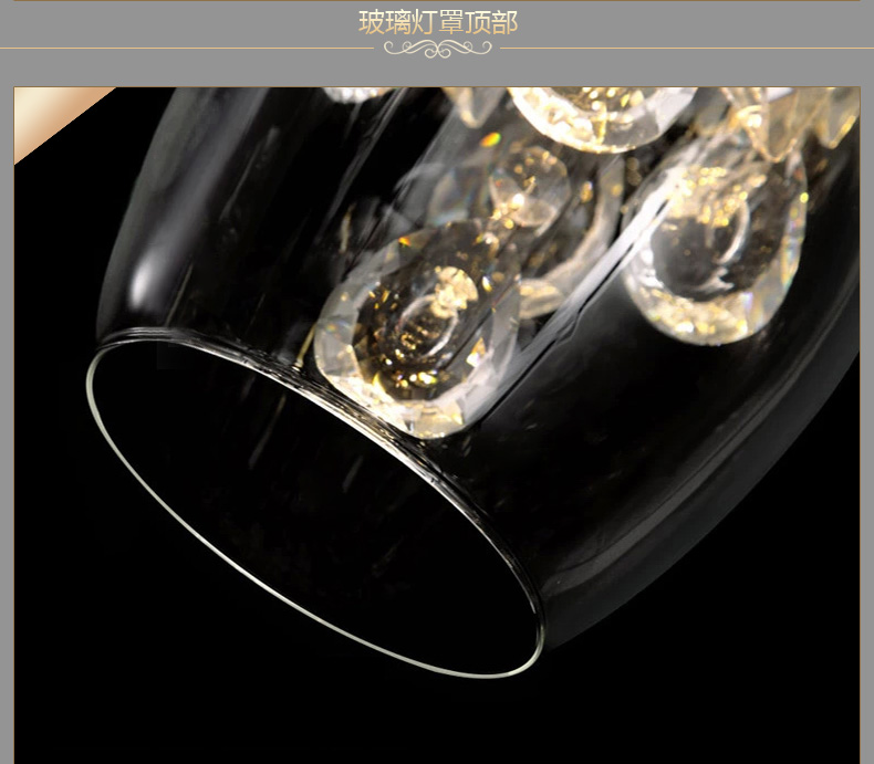 蒙特丽智慧云 客厅餐厅厨房餐吊灯 MD3031现代简约水晶灯不锈钢底盘l吊线可调节 (B) B款酒杯灯-单头 黄光