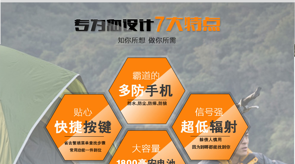 海尔HG-M680 移动/联通2G 三防老人手机 柠檬黄