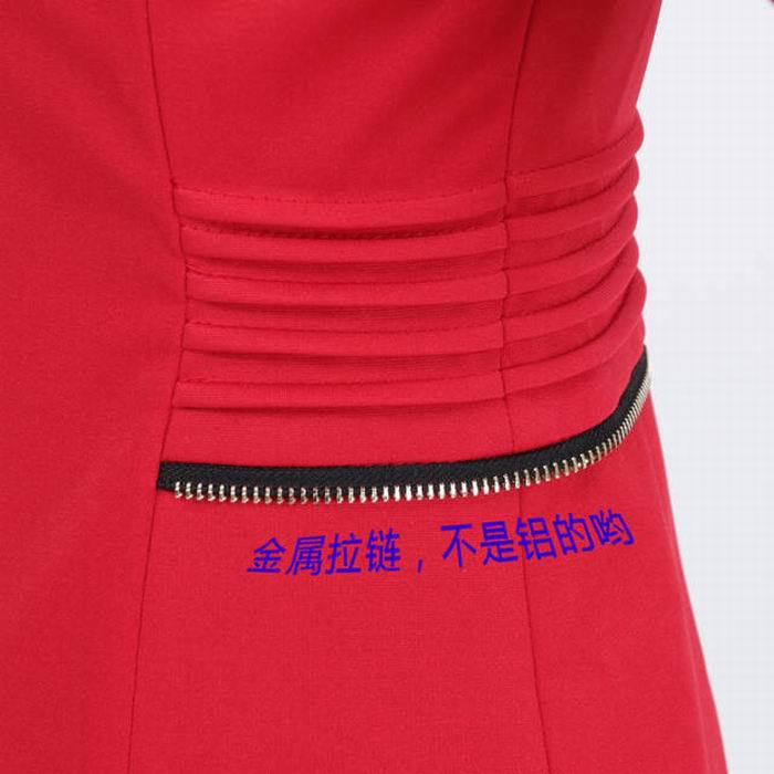 
                                        汐雅丽2017秋冬款女装韩版拉链修身中长款小西装外套女休闲西服3096# 红色 M                