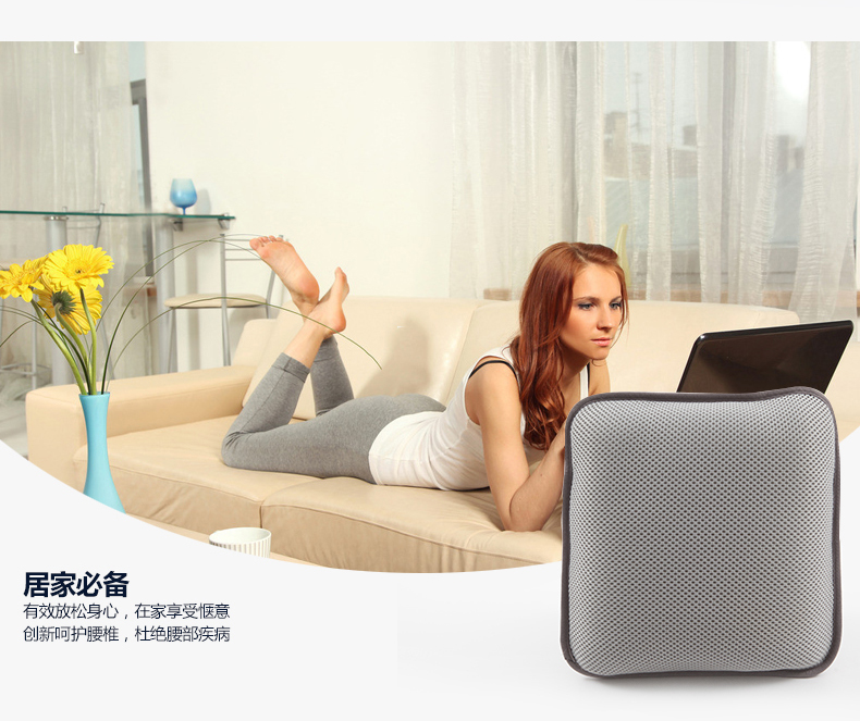 
                                        睿世堡负离子靠垫 办公室背靠垫汽车腰垫腰枕记忆抱枕 科技灰                