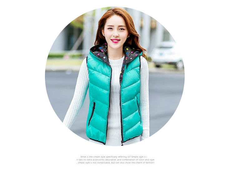 朵唯丽人 2015秋冬韩版新款时尚修身羽绒服连帽马甲女169 黑色A XL