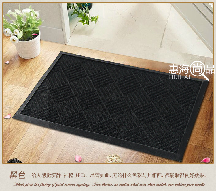 简约入户地垫门垫玄关垫脚垫蹭蹭垫 简约方格 棕色 45*75