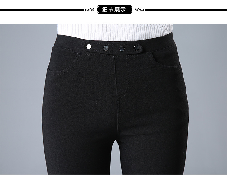 韩诺媞   2015秋冬新款女装时尚修身显瘦百搭中腰加绒加厚小脚铅笔裤外穿打底裤长裤 黑色 L