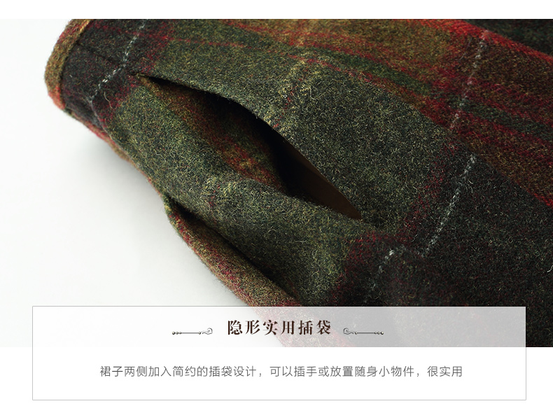 
                                        谜底年冬季新品经典英伦学院风格子百褶裙半身裙44MB2830 橄榄绿格(L62) XL                
