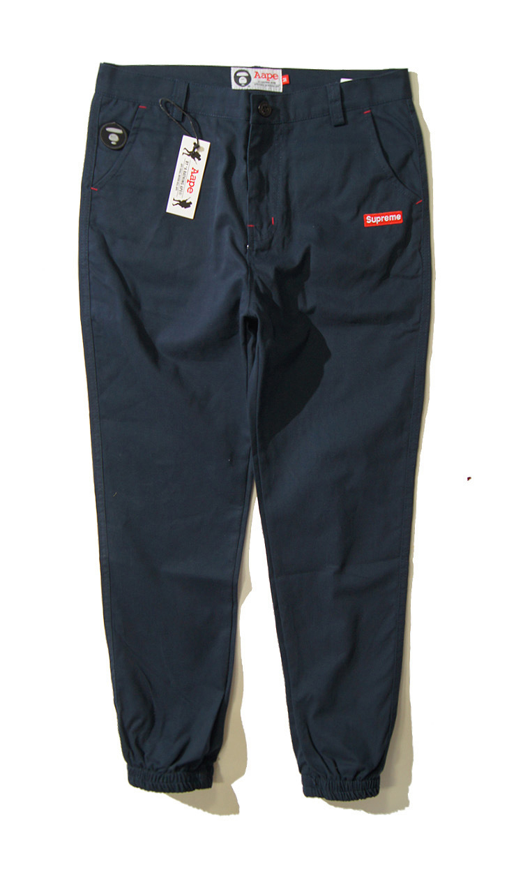 2015男款新款supreme收口休闲裤男士百搭束口休闲长裤 以纯色为主