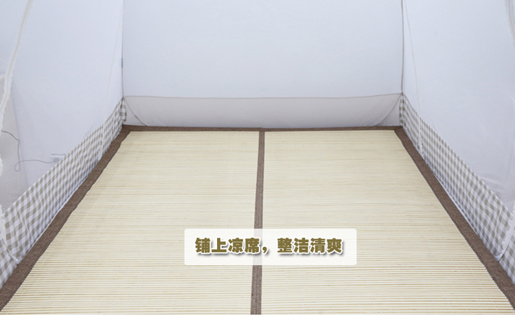 
                                        美朵嘉活底蒙古包蚊帐免安装三开门钢丝折叠圆顶公主拉链防蚊 时尚咖 200*220cm                