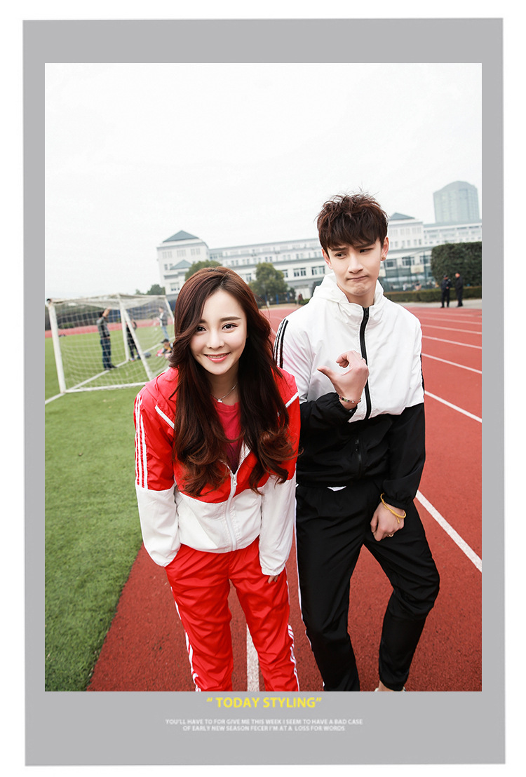 柯西卡情侣装2016春新款长袖卫衣宽松圆领男女纯色外套韩版班服 黑色