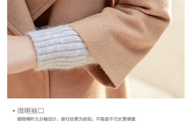 莎木之城 2015秋冬新款韩版宽松显瘦A版斗篷毛呢外套女中长款毛呢大衣大码女装 S8188 驼色 M