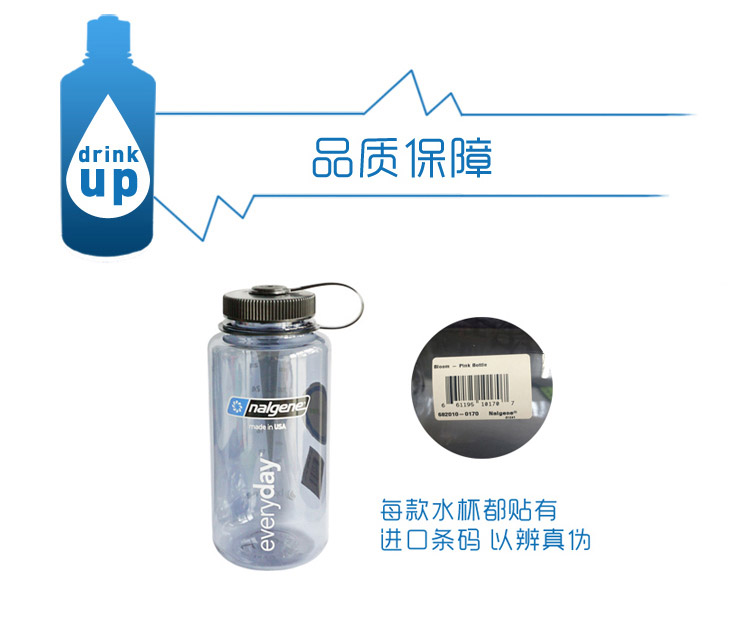 
                                                                                美国进口运动水杯耐热茶杯便携防漏随手杯大容量户外运动壶 健身水杯 登山壶太空杯旅行杯团体礼品 透明莹彩绿                