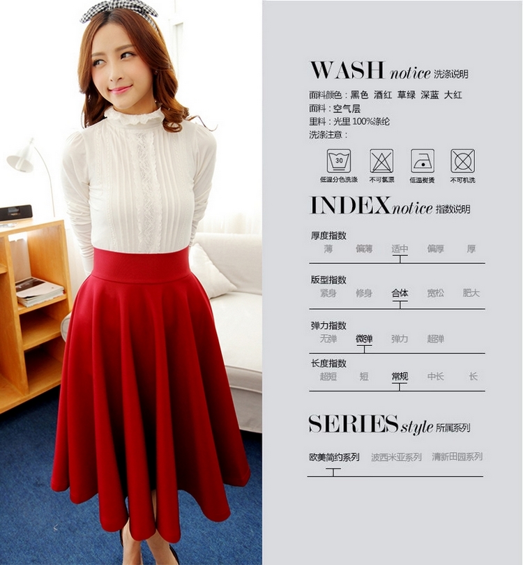 丹依蔓 半身裙 中长 2016春秋装新款女装 蓬蓬裙 欧美复古百褶超大摆高腰伞裙 黑色 S适合腰围68-73厘米2尺1以内