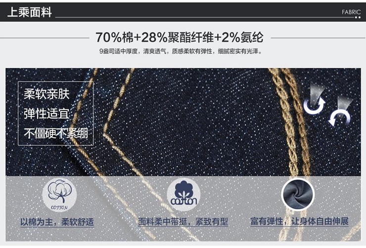佐丹奴牛仔裤 女装弹力洗水泛白修身显瘦直筒裤 牛仔长裤05414521 12中蓝色 30码(170/74A)