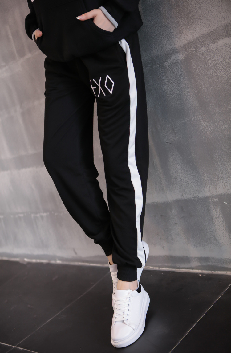 韩文exo新款2015长裤哈伦裤休闲运动裤鹿晗吴世勋明星同款男女同款