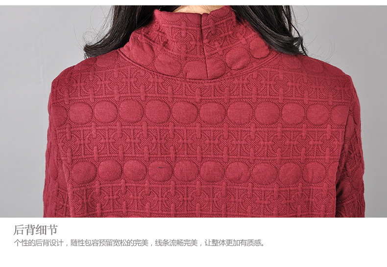 萱底儿2015秋冬装女装新款韩版时尚文艺范立领显瘦百搭休闲长袖连衣裙 黑色 2XL