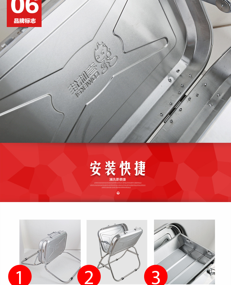 考味佳 COWEKA 食品级带磁不锈钢户外便携烧烤炉 野外车载BBQ烧烤架 折叠手提式烧烤箱 送烤鱼网夹
