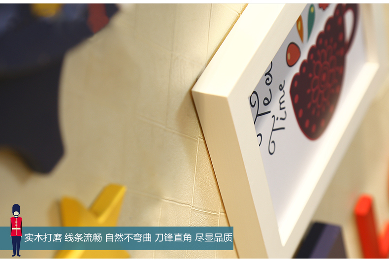 
                                        庭乐  英伦风格实木照片墙 相框墙创意组合相片墙欧式客厅相框挂墙 白蓝A款组合+送英伦画心                