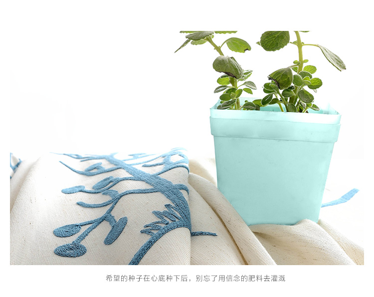 
                                        锦绣良缘 定制高档棉麻绣花美式客厅卧室落地窗帘成品布料*精灵树 挂钩式宽2米*高2.6米一片                