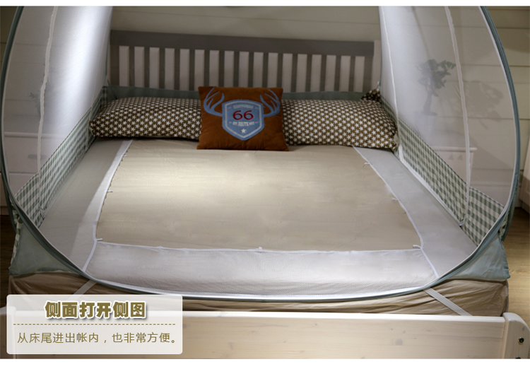 
                                        美朵嘉活底蒙古包蚊帐免安装三开门钢丝折叠圆顶公主拉链防蚊 时尚咖 200*220cm                