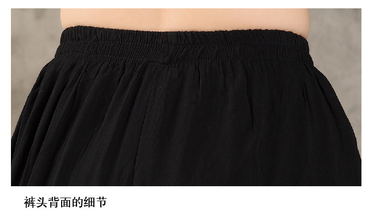 红晶灵2016秋冬民族风绣花时尚女装刺绣复古阔腿灯笼裤015 黑色 M
