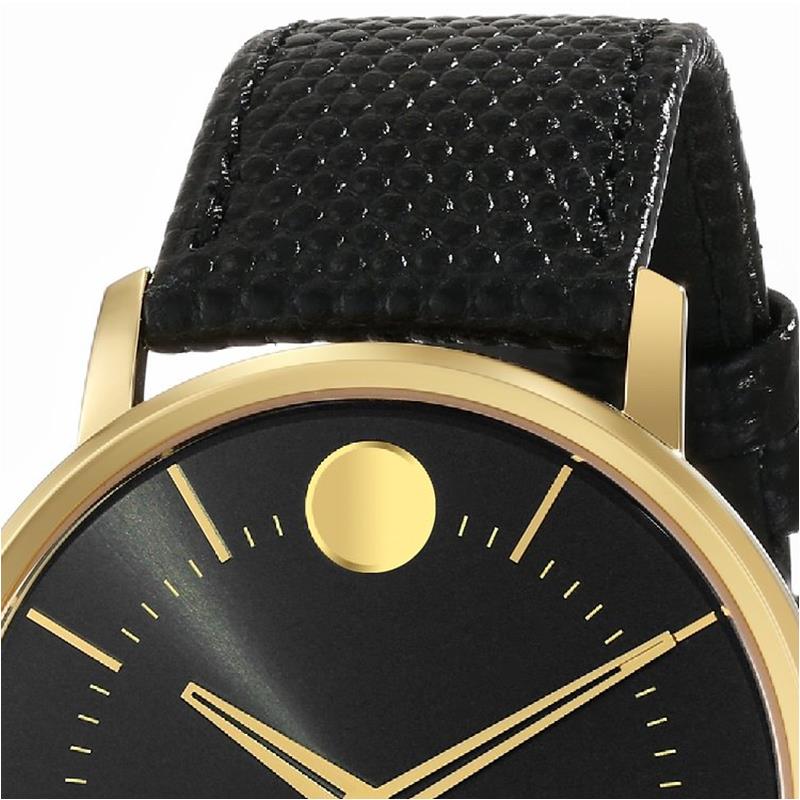 摩凡陀(movado)男款0606847 tc系列黑皮带圆盘时尚潮流石英手表专柜