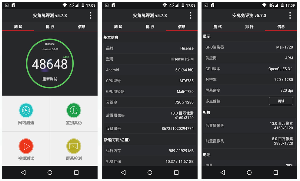 海信Hisense (D2-M) metal 双卡双待 移动4g手机 白色