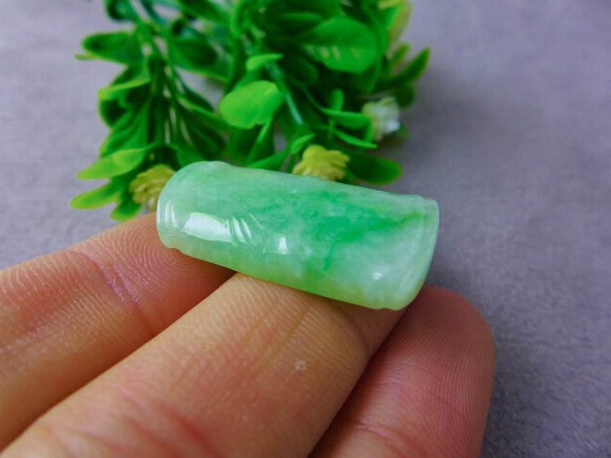 平瑞翡翠 满绿节节高升吊坠 6.12克